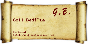 Goll Beáta névjegykártya