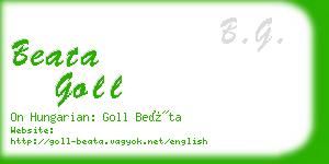 beata goll business card